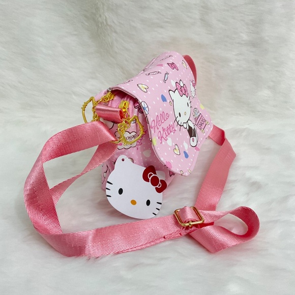 Super Cute Hello Kitty with Snack Cart Hand/Shoulder/Body Bag with Double Zipper - Picture 3 of 7